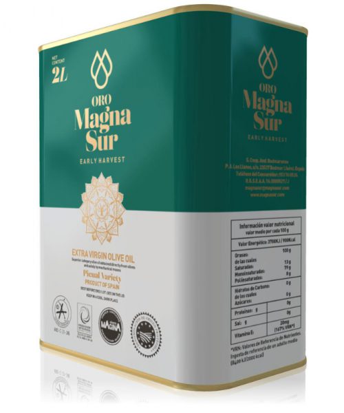 Aceite de oliva envasado en LATA 2 Litros Magnasur Premium